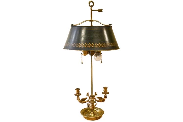 French Empire Style Brass Bouillotte Lamp