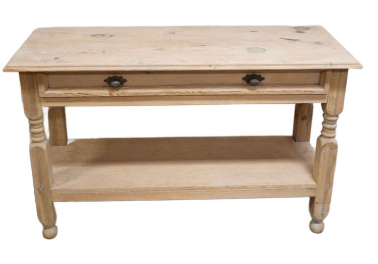 French Style Bleached Wood Console Table
