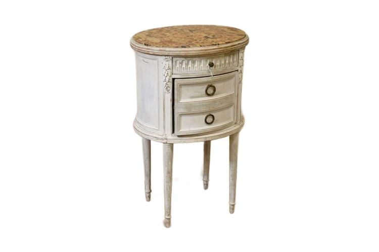 French Provincial Marble Top Nightstand