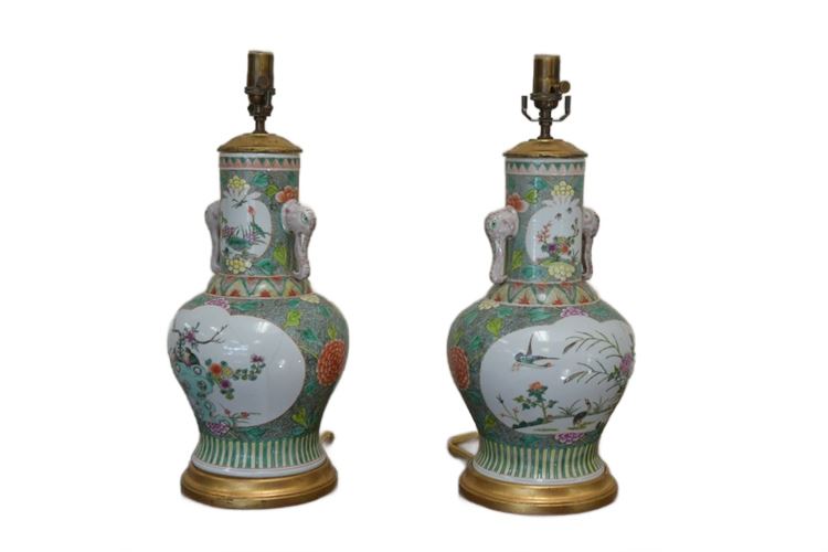 Pair Chinese Porcelain Table Lamps