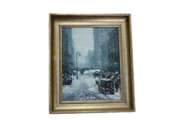 Framed Winter Street Scene