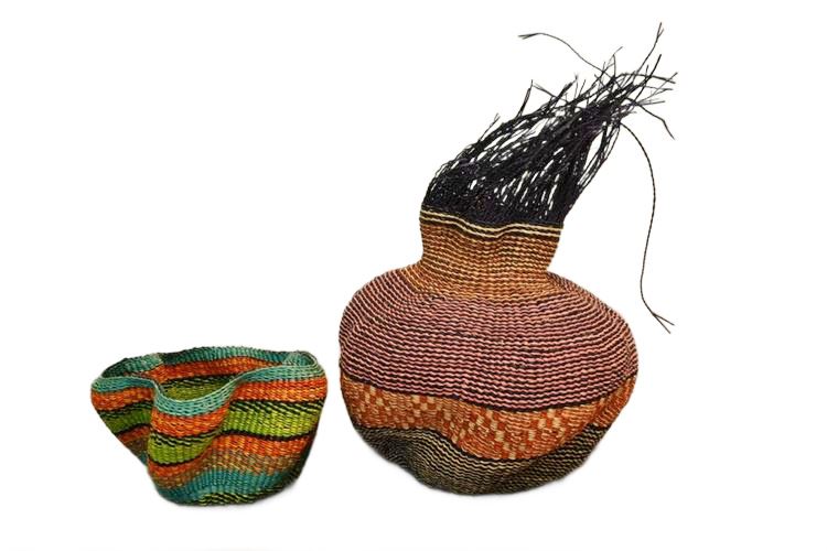 Two (2) Handwoven Art Baskets