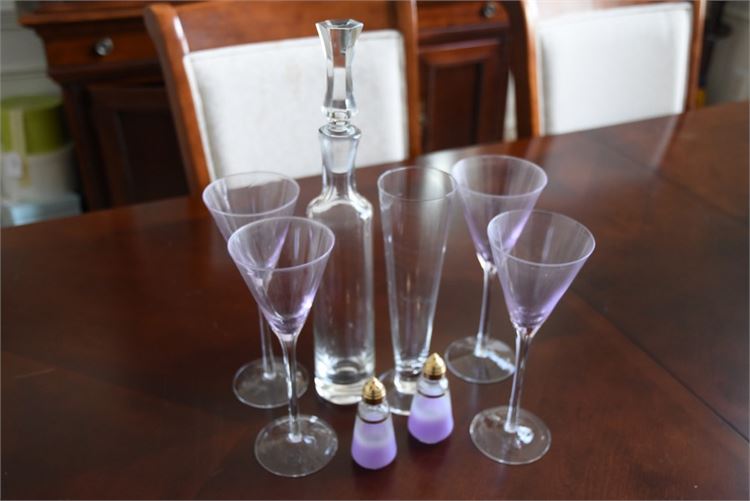Purple Ombre Stemware and Table Top Objects