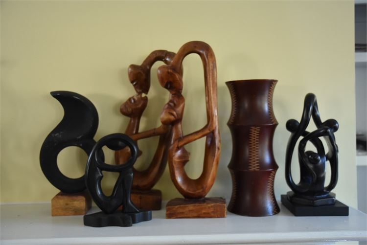 Group Contemporary Wooden Sculptures