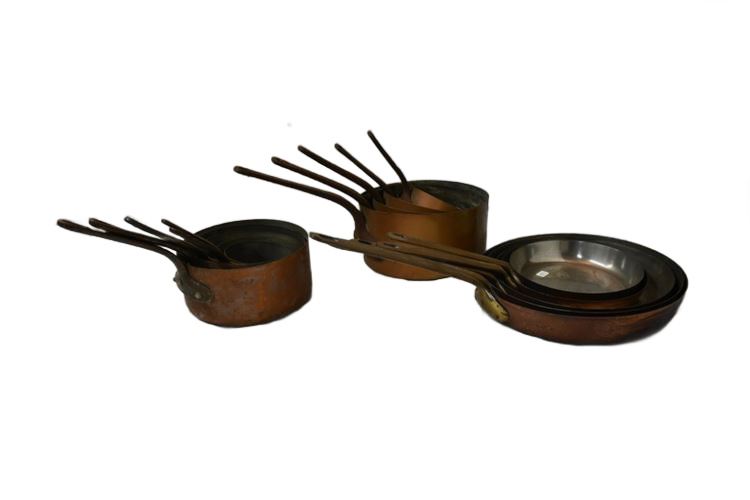 Group Copper Pots and Pans