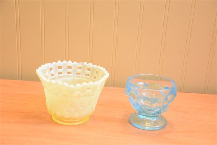 Two (2) vintage Colored Glass Bowl