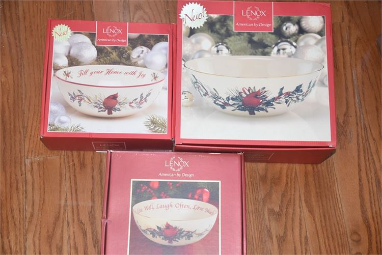 Three (3) LENOX China Bowls  (in Box)
