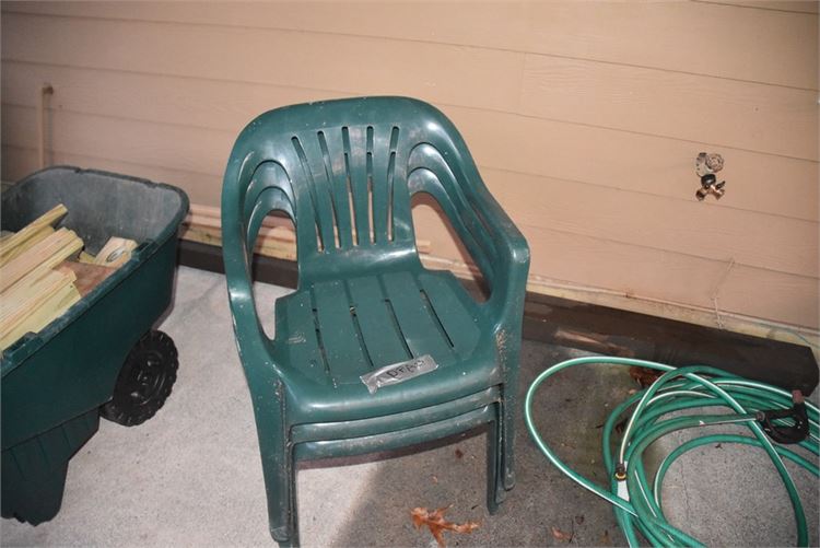 Three (3) Plastic Outdoor Chairs