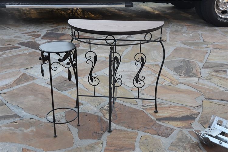 Wrought Iron Console Table and End Table