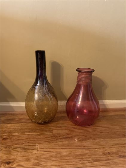 Two (2) Glass Vases