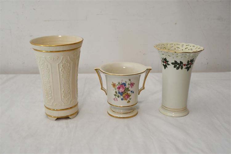 Three (3) Lenox China Vases