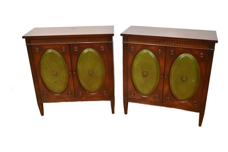 Pair Two Door Commodes