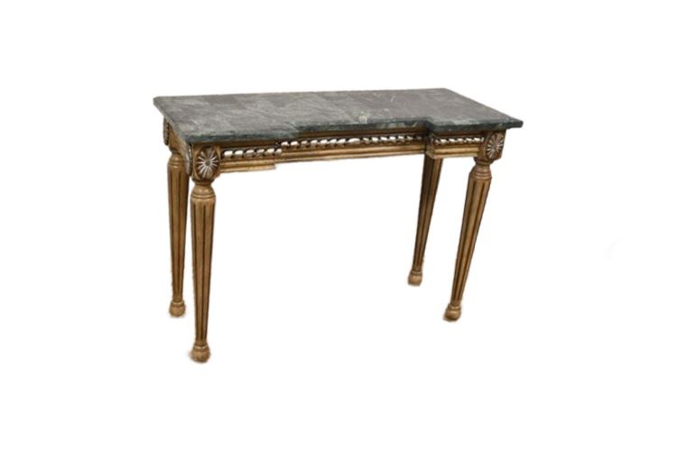 Gilt Marble Top Console Table