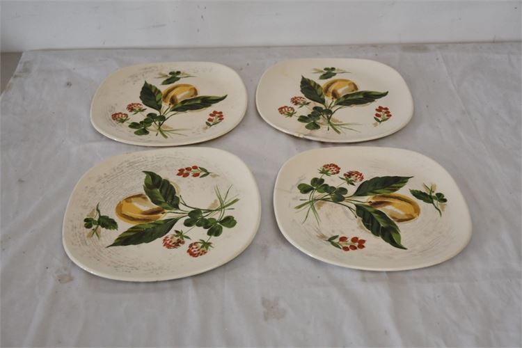 Four (4) vintage Fruit Pattern Plates