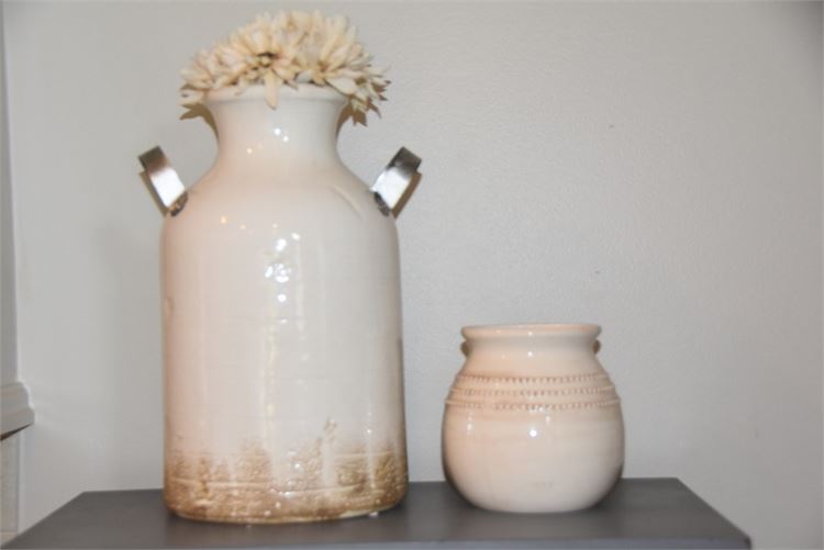 Pottery Jug and Small Vase