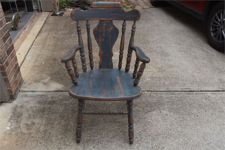 Vintage Painted Spindle Back and Arm Chair