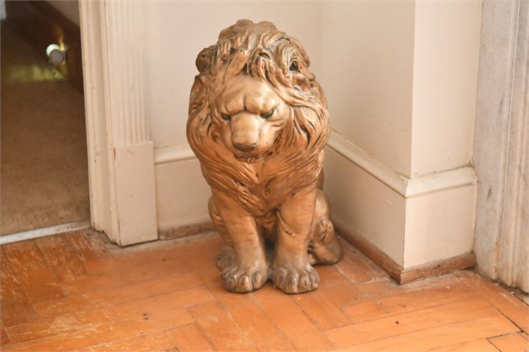 Vintage Gilt Lion Sculpture