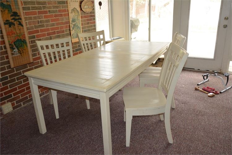 White Dining Table and Four (4) Chairs