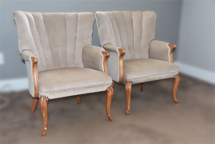 2 VINTAGE CHANNEL-BACK CHAIRS