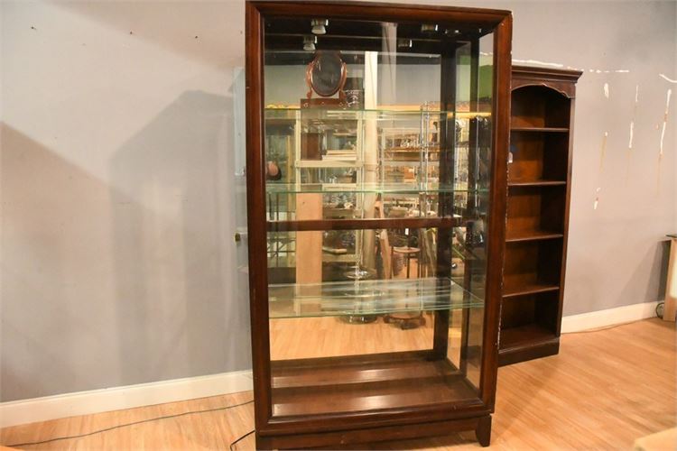 Mahogany Curio Cabinet (MISSING SIDE GLASS)