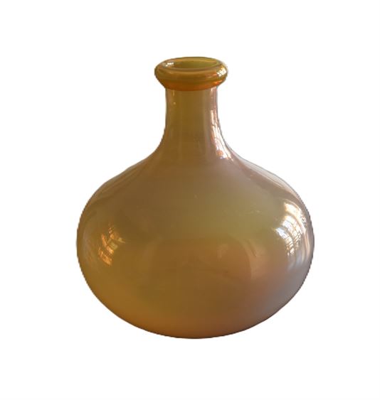 Mold Blown Amber Glass Vase