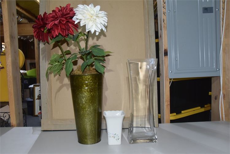 Three (3) Vases (Glass Vase Handmade)
