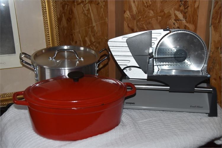 Martha Stewart Pot, Waring Food Slicer, Steam pot