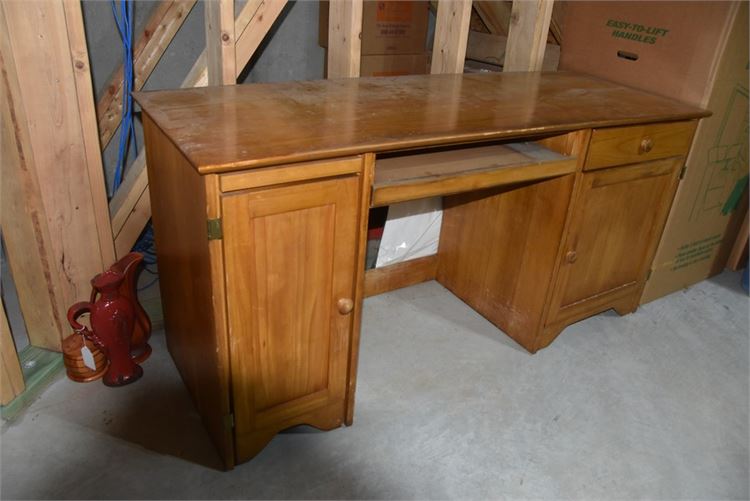 Wooden knee Hole Desk (Contents Not Included)