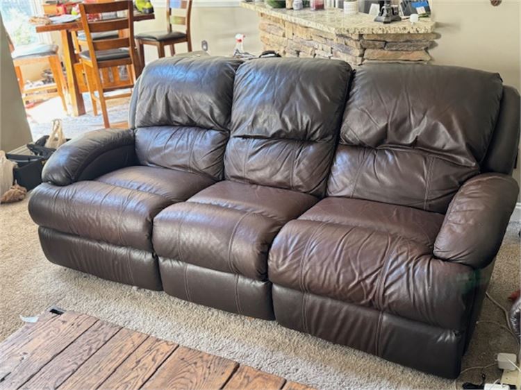 Leather reclining sofa (2 reclining seats)