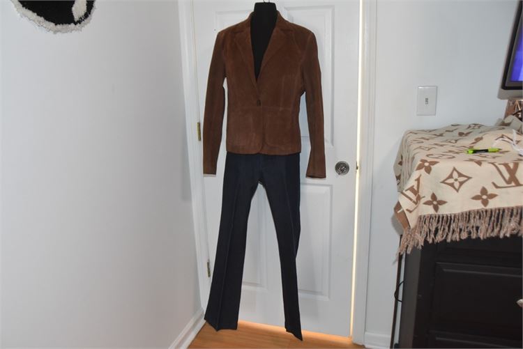 Lee Pants short New York 3 Co 100% Leather Jacket Size 10 Jacket