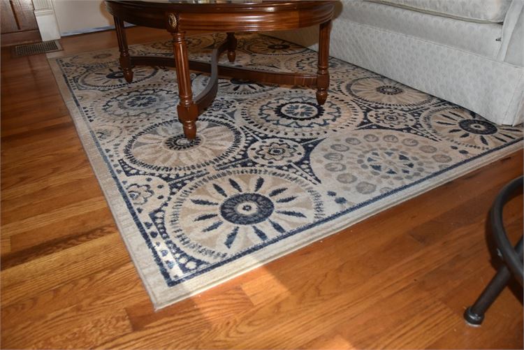 Blue and White Decorative Rug