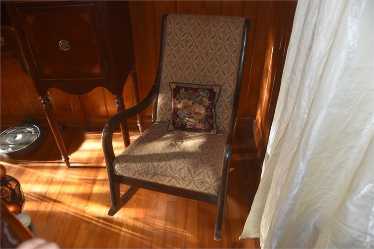Upholstered Wood Frame Rocking Chair