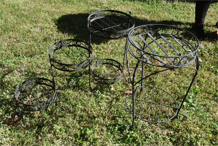 Group Wrought Iron Plant Stands
