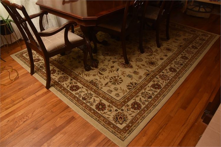 Elegance Brown and Cream Floral Pattern Area Rug