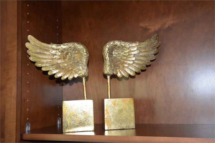 Pair Gilt Wing Bookends