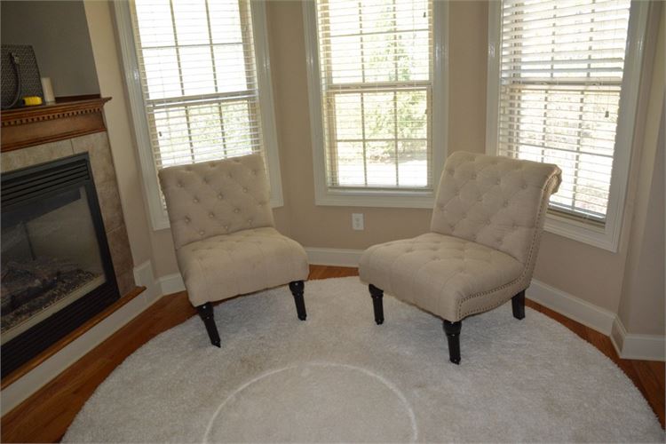 Pair Tufted and Upholstered Slipper Chairs