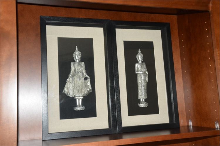 Pair Buddhist Framed Wall Hangings