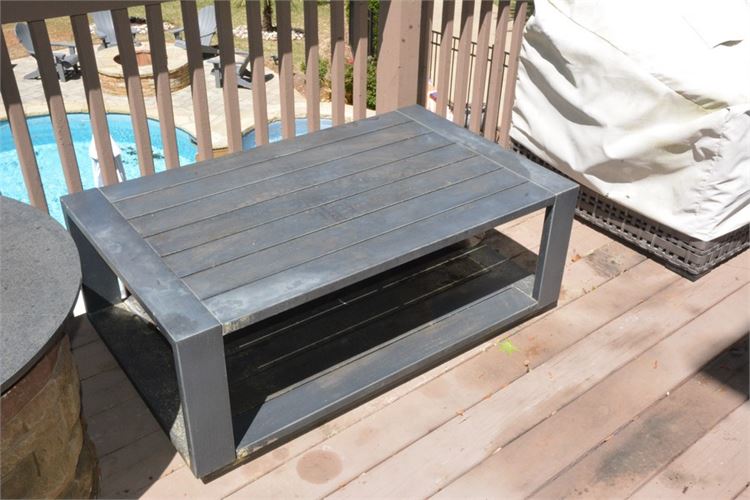 Grey Painted Outdoor Table