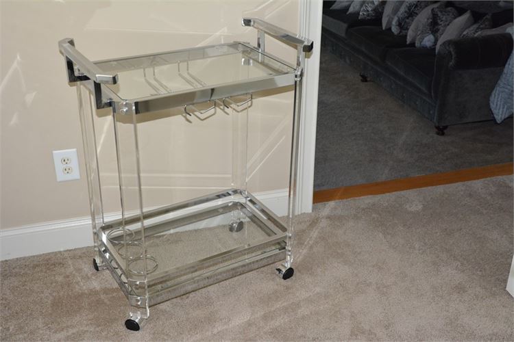 Jefferson 2-Tier Glass Serving Cart Clear