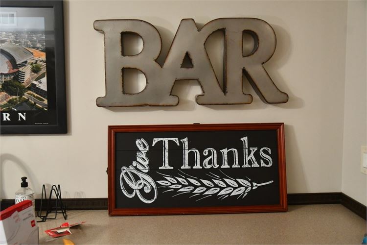 Bar and Give Thank Wall Sign