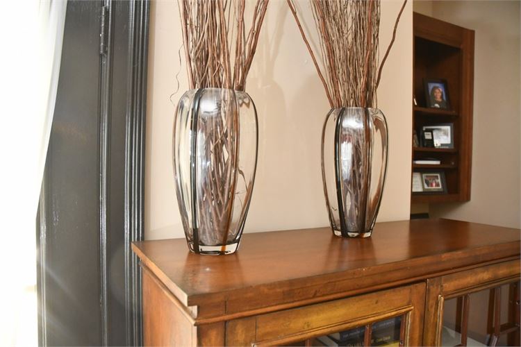 Pair Contemerpary Glass Vases