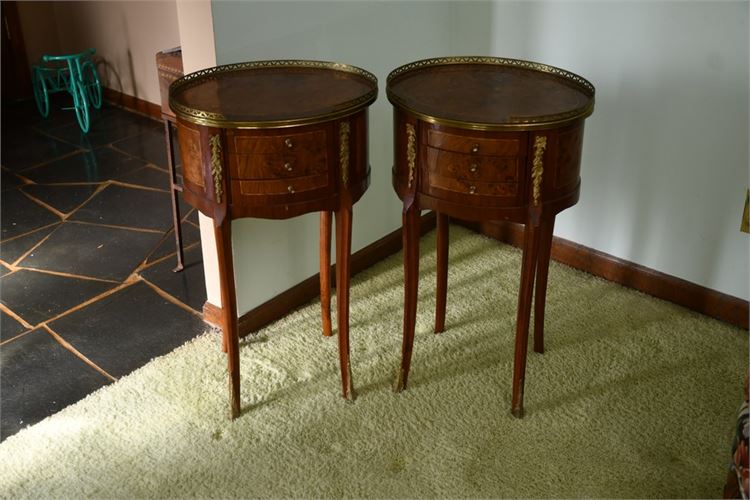 Pair of Louie XV Style Tambour Tables