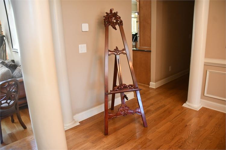 Carved Mahogany Easel