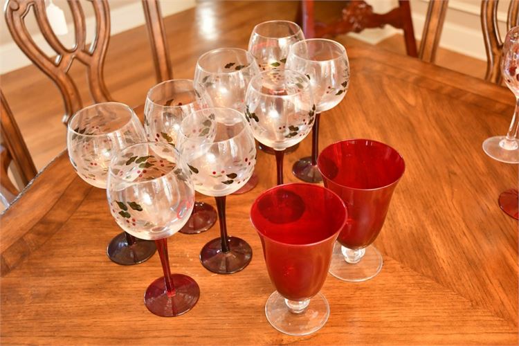 Group Cranberry Glassware