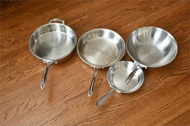 Four Calphalon Stainless Steel Pans