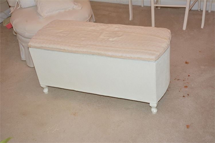 Wicker Chest with Upholstered Bench Top