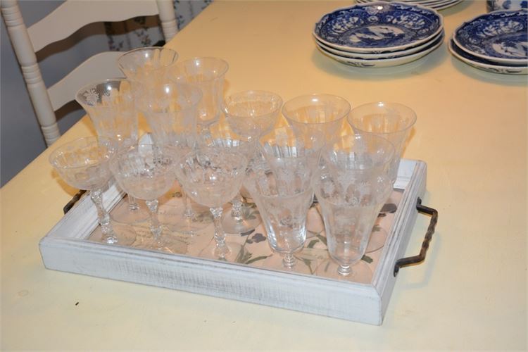 Stemware and Serving Tray