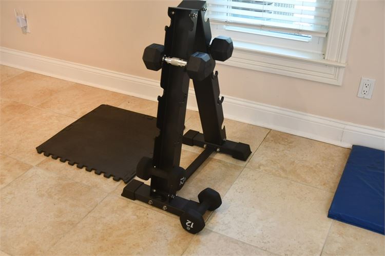 Dumbbell Stand With Dumbbells