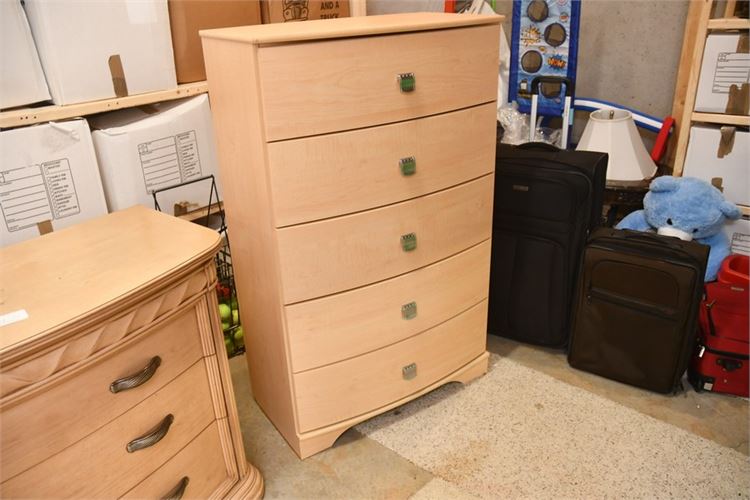 Ashley Furniture Five-Drawer Maple Chest of Drawers