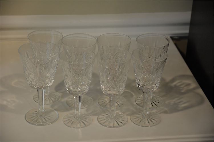 Eight (8) WATERFORD Crystal Wine Glasses